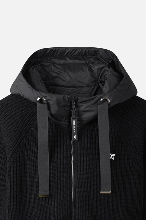 WOMEN SIDE OPEN WOVEN HYBRID DOWN JACKET PKWPW431921 BLACK 상품 이미지 3