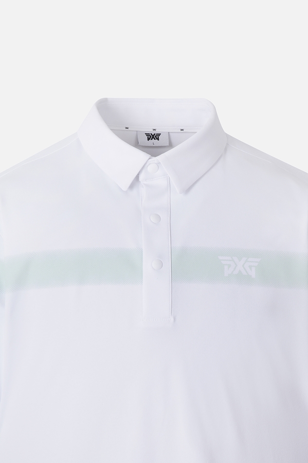 SUMMER COLOR BLOCKED ONE POINT COLLAR T-SHIRT