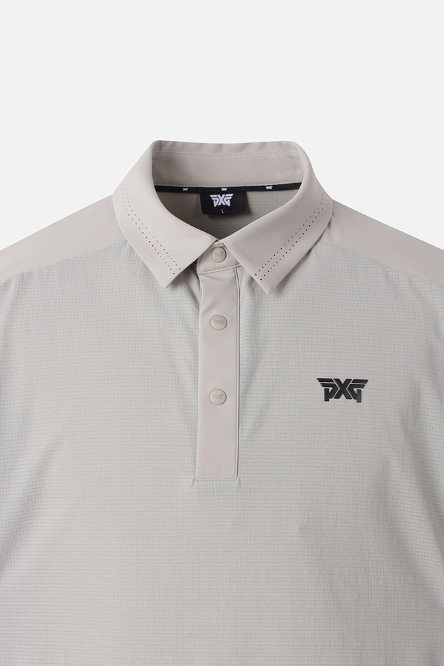 SUMMER WOVEN HYBRID COLLAR SHORT-SLEEVE
