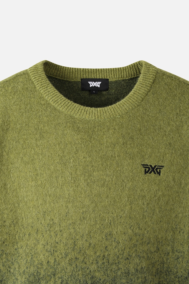 MEN GRADATION ROUND NECK SWEATER PKFCM411108 MOSS GREEN 상품 이미지 3
