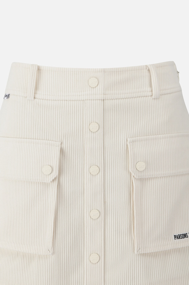 WOMEN CORDUROY SKIRT PKFCW560501 WHITE 상품 이미지 3
