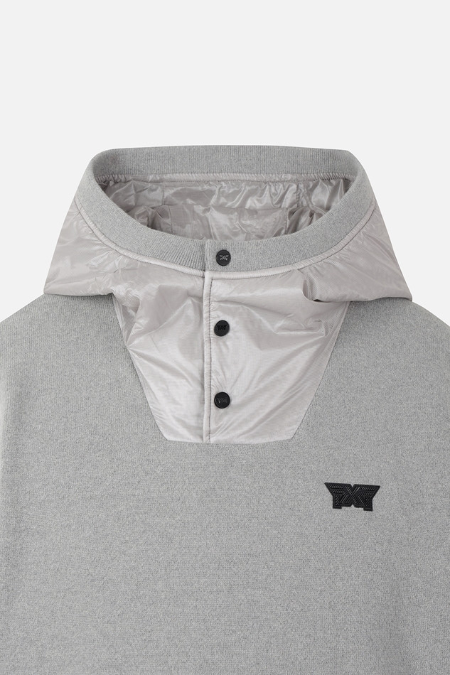 MEN HYBRID HOODED SWEATER PKFPM410911 L/GREY 상품 이미지 3