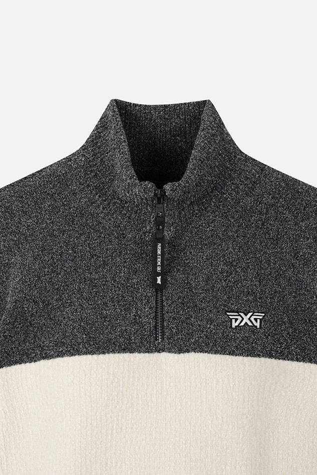 WOMEN HALF-ZIP HIGH-NECK SWEATER PKFPW411221 BLACK 상품 이미지 3