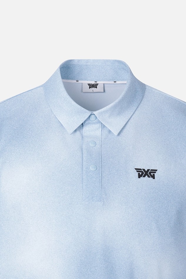 MEN GRADATION PATTERN COLLAR SHORT SLEEVE