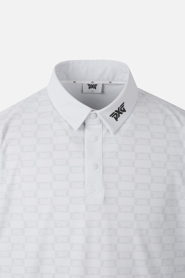 MEN MONOGRAM PATTERN COLLAR SHORT SLEEVE