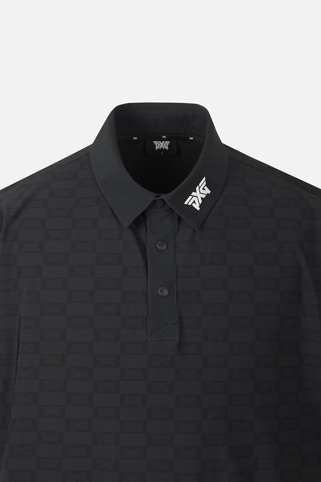MEN MONOGRAM PATTERN COLLAR SHORT SLEEVE