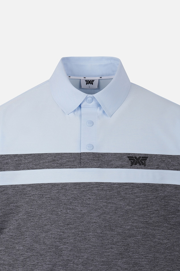 MEN COLOR BLOCKED COLLAR SHORT SLEEVE
