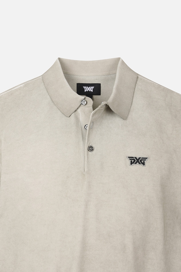 MEN TWO-TONE SHORT SLEEVE COLLAR SWEATER