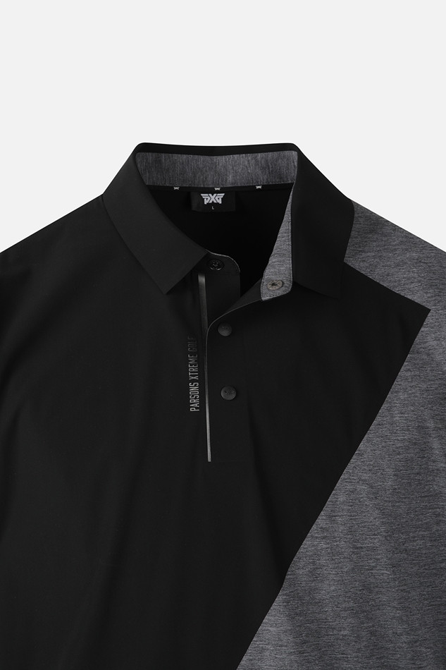 MEN COLOR BLOCKED COLLAR SHORT SLEEVE