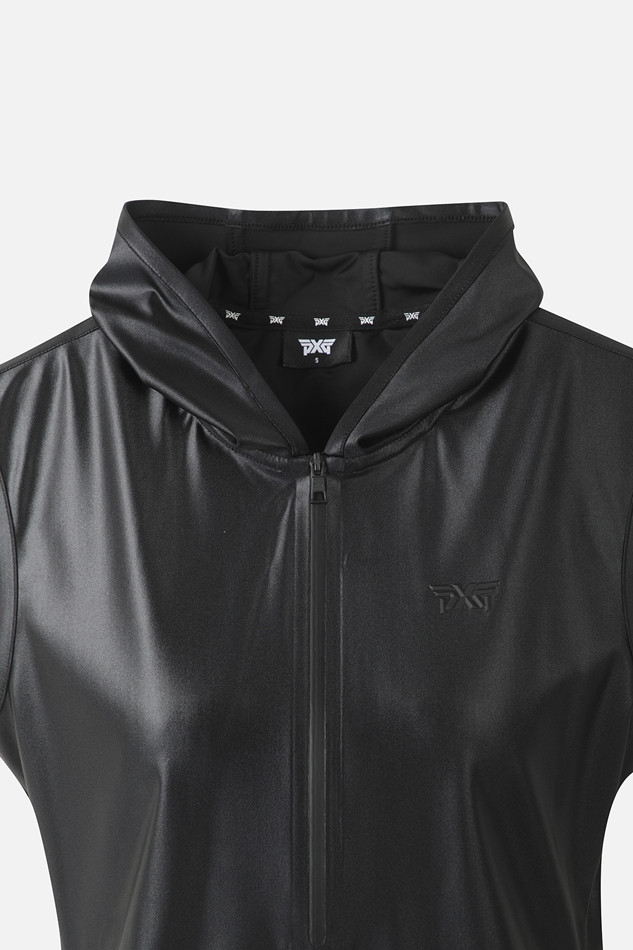 WOMEN HOOD ZIP-UP SHORT SLEEVE