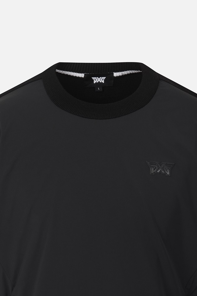 MEN WOVEN HYBRID ROUND NECK SWEATER