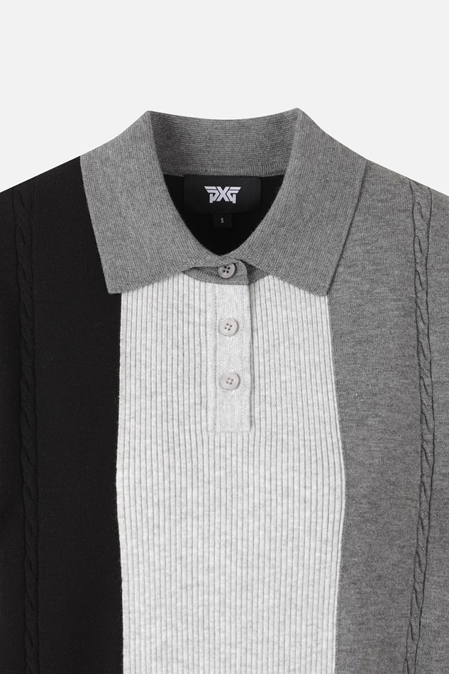 WOMEN SHORT SLEEVE COLLARED SWEATER