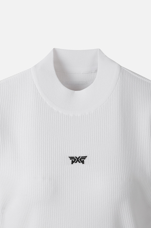 WOMEN SHORT SLEEVE MOCK NECK SWEATER