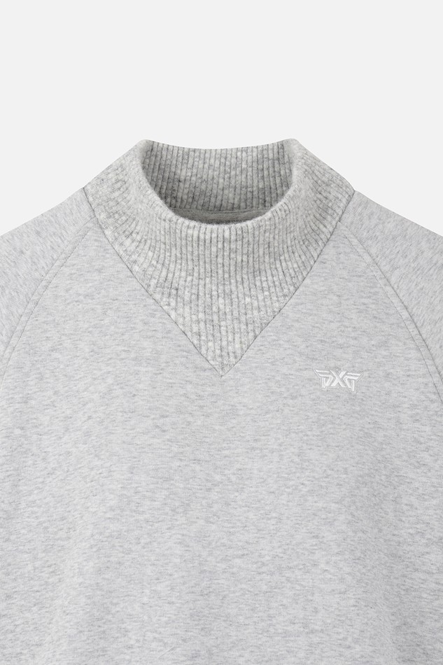 WOMEN KNIT MIX HIGH NECK LONG SLEEVE PKWPW111212 M/GREY 상품 이미지 3