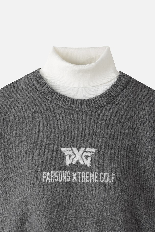 WOMEN WIND BLOCK HIGH-NECK SWEATER PKWPW411512 M/GREY 상품 이미지 3