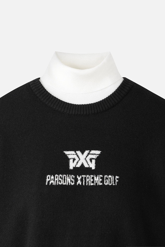 WOMEN WIND BLOCK HIGH-NECK SWEATER PKWPW411521 BLACK 상품 이미지 3
