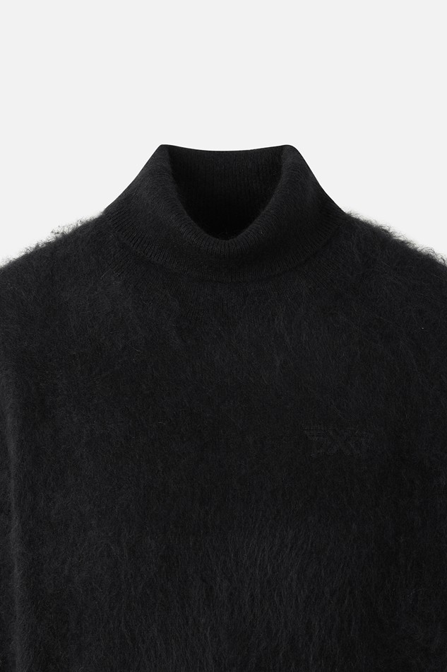 WOMEN BRUSHED CASHMERE SWEATER PKWPW411721 BLACK 상품 이미지 3