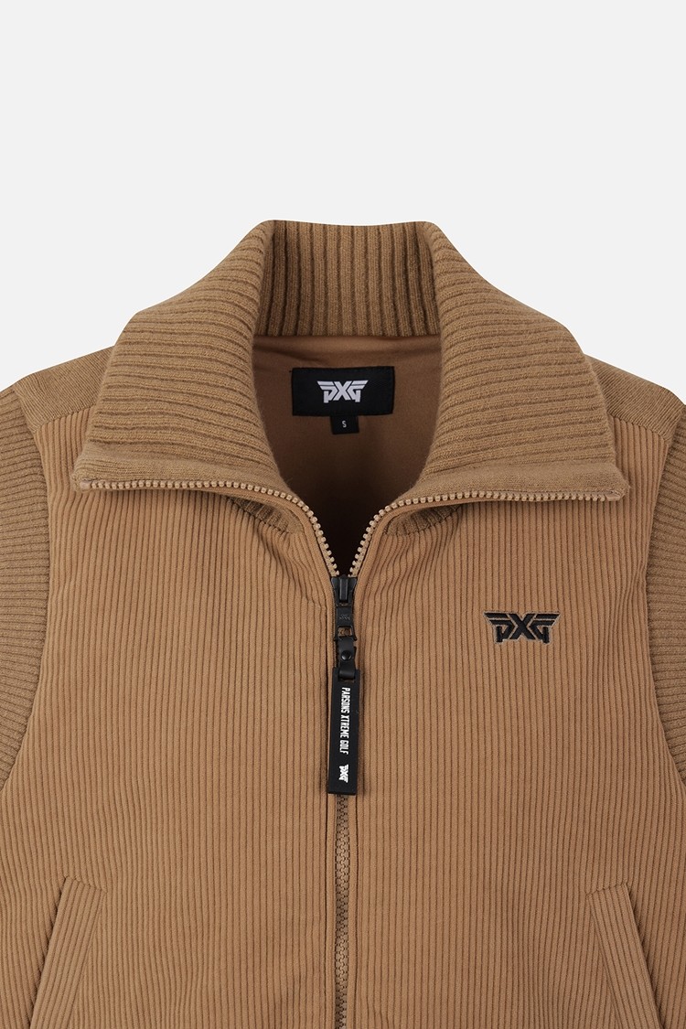 WOMEN WOVEN HYBRID KNIT VEST PKFPW421105 BEIGE 상품 이미지 3