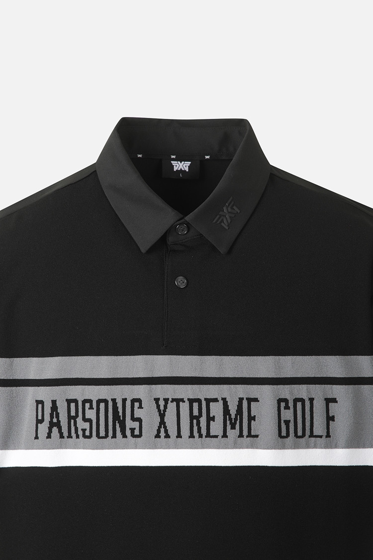 MEN KNIT HYBRID COLLAR SHORT SLEEVE