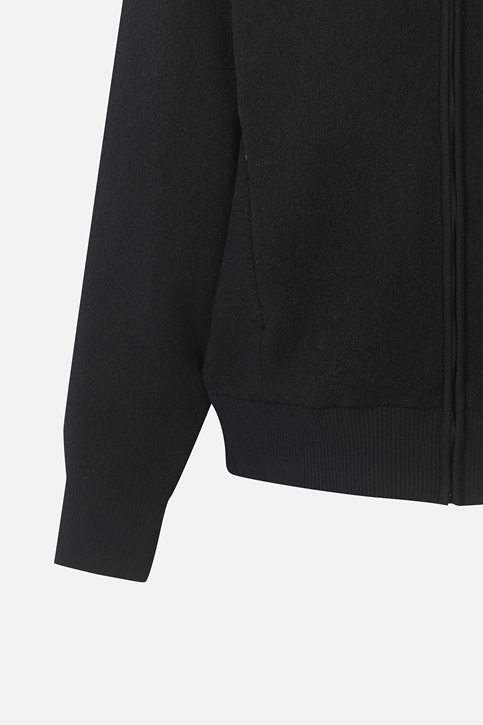 FULL ZIP-UP HOODED KNIT