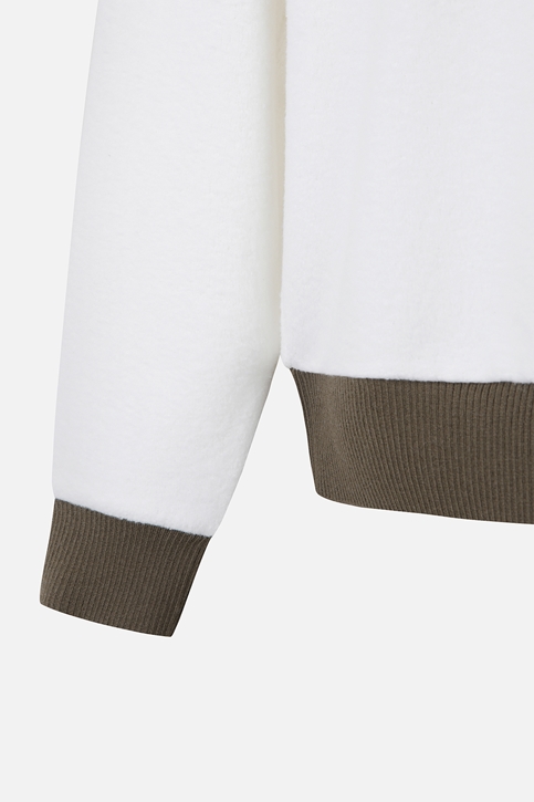 WT BOUCLE HALF ZIP-UP LS T-SHIRT