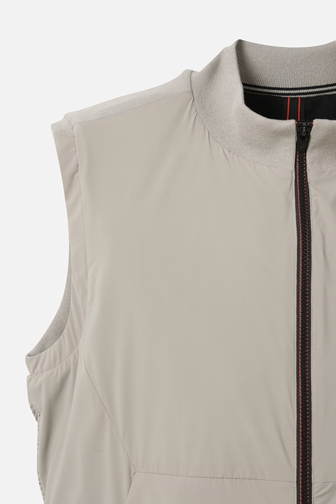 FULL ZIP-UP HYBRID KNIT VEST