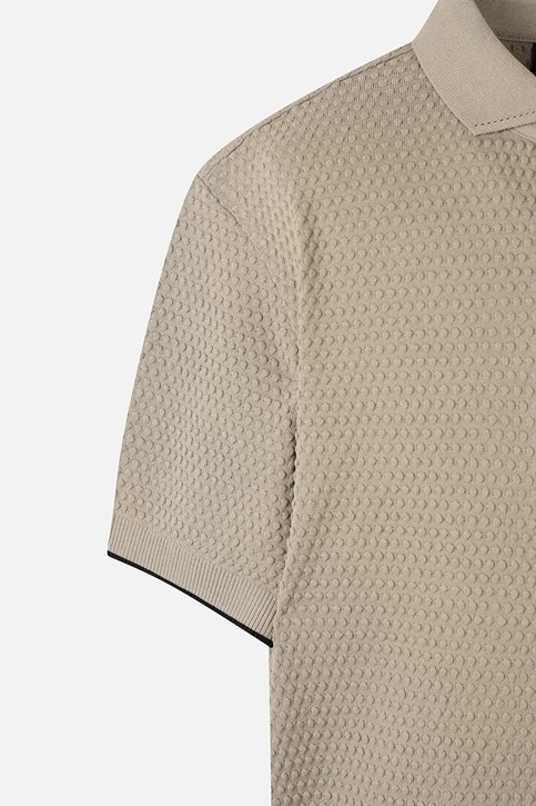 MEN TEXTURED SHORT-SLEEVED SWEATER