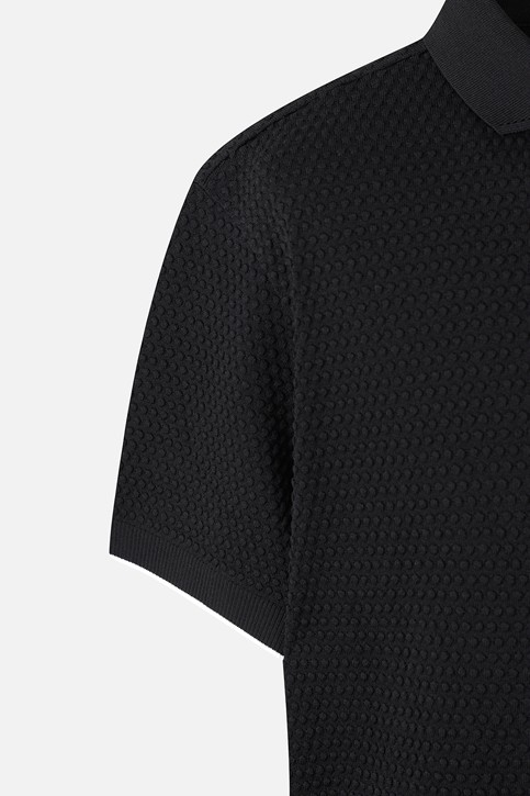 MEN TEXTURED SHORT-SLEEVED SWEATER