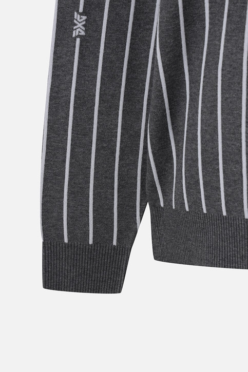 MEN STRIPE PATTERN COLLAR-LAYERED SWEATER