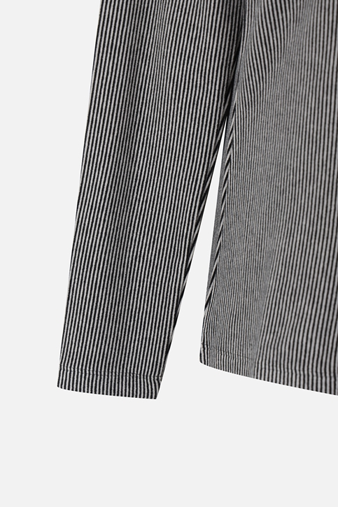 WOMEN STRIPE HIGH NECK LONG SLEEVE