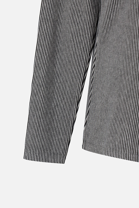 WOMEN STRIPE HIGH NECK LONG SLEEVE