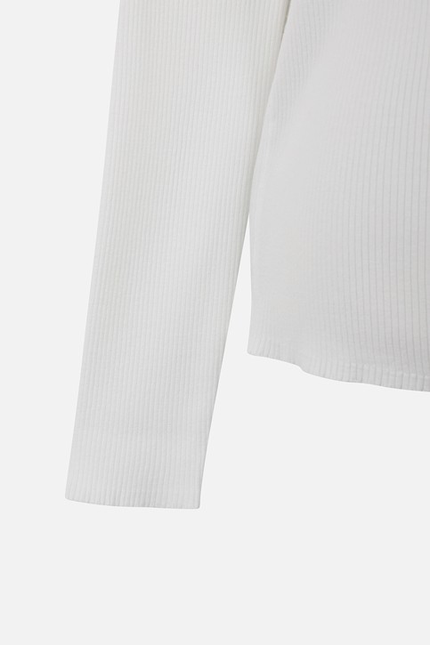 WOMEN RIBBED COLLAR SWEATER
