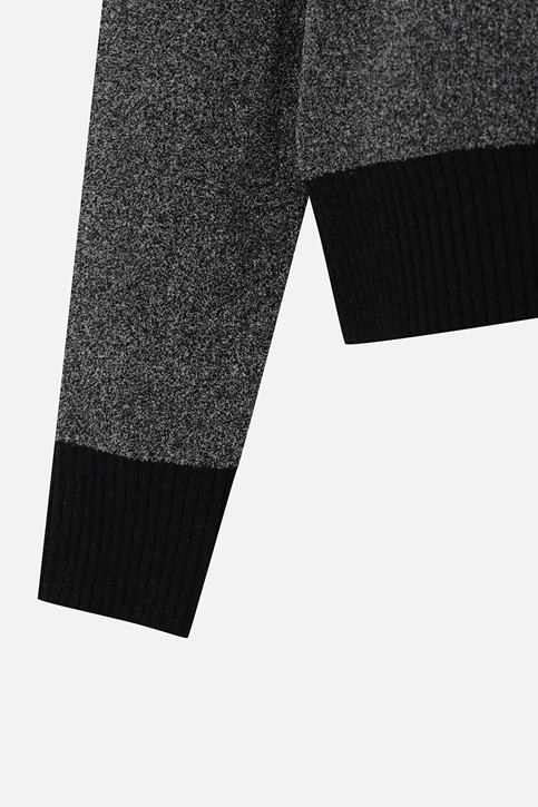 WOMEN HALF-ZIP HIGH-NECK SWEATER PKFPW411221 BLACK 상품 이미지 4