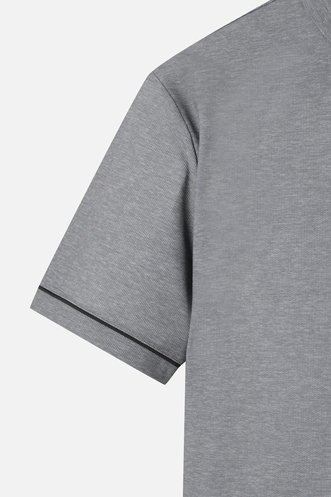 MEN TWO-TONE PRINT COLLAR SHORT SLEEVE