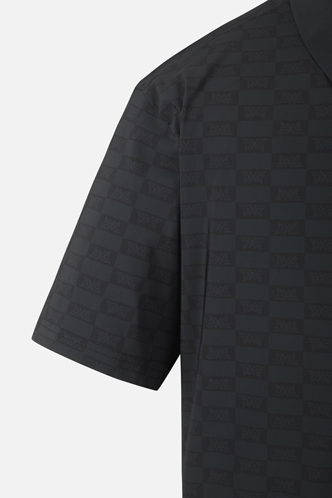 MEN MONOGRAM PATTERN COLLAR SHORT SLEEVE