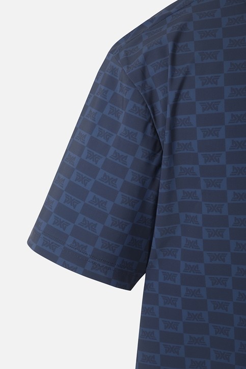 MEN MONOGRAM PATTERN COLLAR SHORT SLEEVE