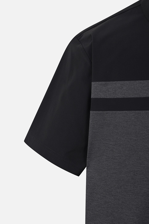 MEN COLOR BLOCKED COLLAR SHORT SLEEVE