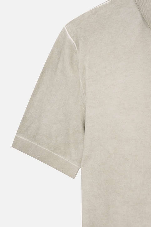 MEN TWO-TONE SHORT SLEEVE COLLAR SWEATER