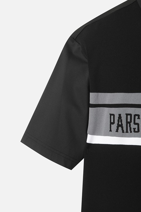 MEN KNIT HYBRID COLLAR SHORT SLEEVE