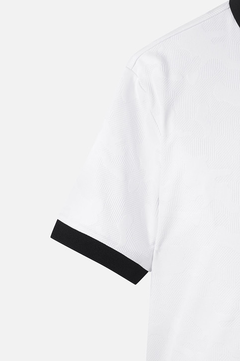 MEN MESH JACQUARD COLLAR SHORT SLEEVE