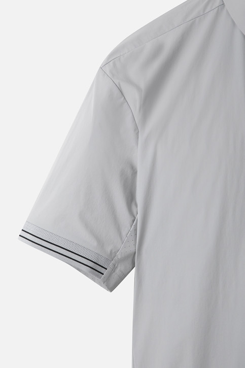 MEN WOVEN LOOSE FIT COLLAR SHORT SLEEVE