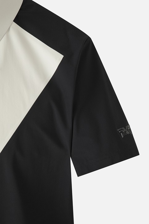 MEN COLOR BLOCKED COLLAR SHORT SLEEVE