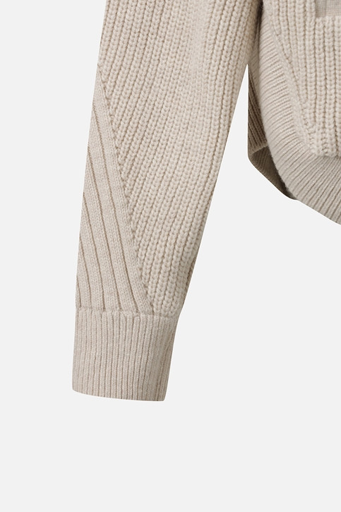 WOMEN SIDE OPEN WOVEN HYBRID DOWN JACKET PKWPW431905 BEIGE 상품 이미지 4