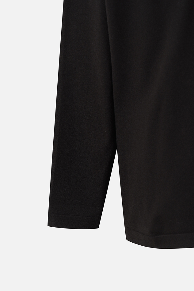 KNIT HYBRID COLLAR LONG-SLEEVE