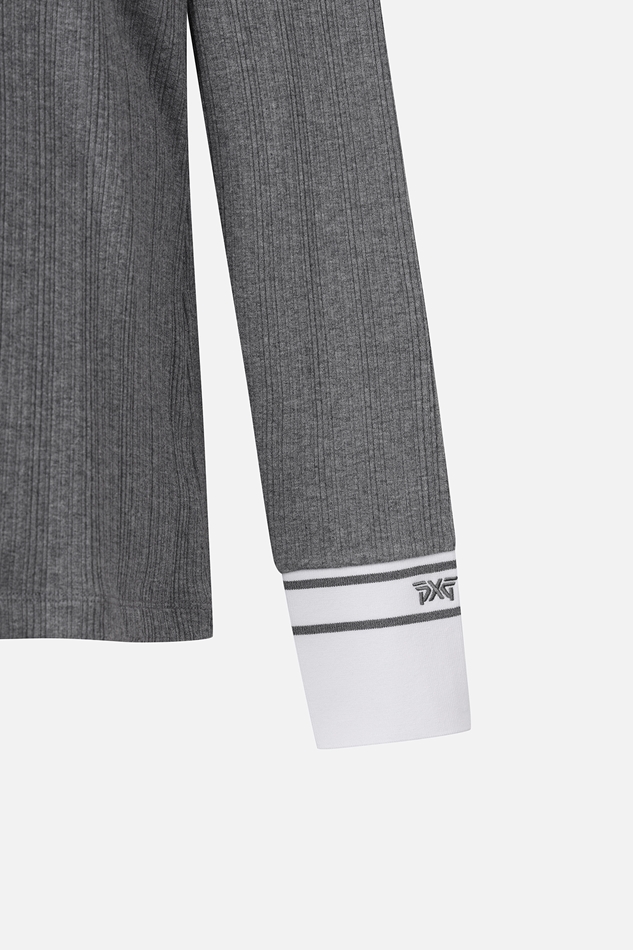 WOMEN TEXTURED COLLAR LONG-SLEEVE