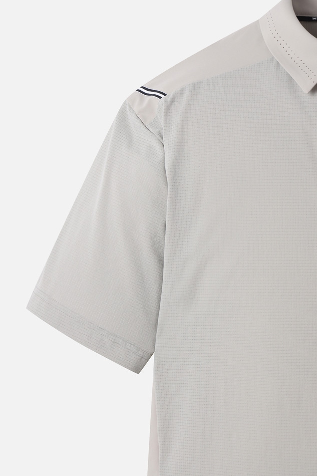SUMMER WOVEN HYBRID COLLAR SHORT-SLEEVE