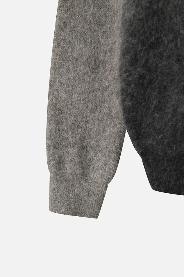 MEN GRADATION ROUND NECK SWEATER PKFCM411112 M/GREY 상품 이미지 4