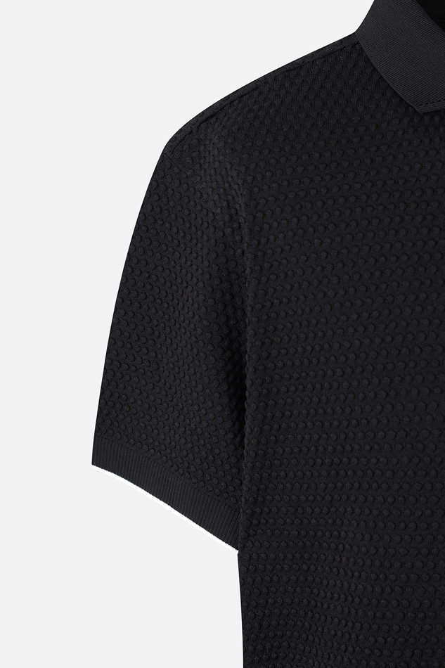 MEN TEXTURED SHORT-SLEEVED SWEATER