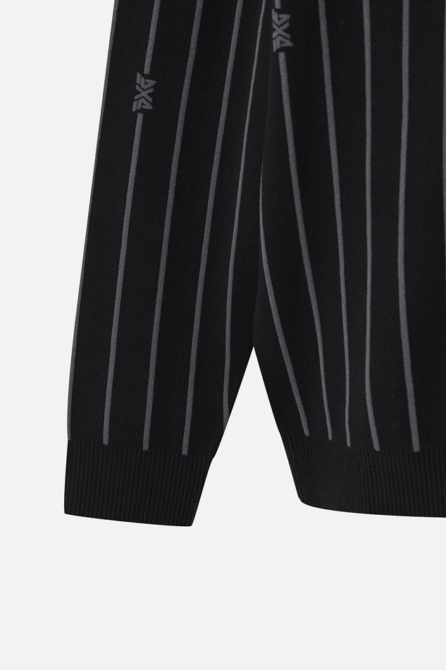 MEN STRIPE PATTERN COLLAR-LAYERED SWEATER