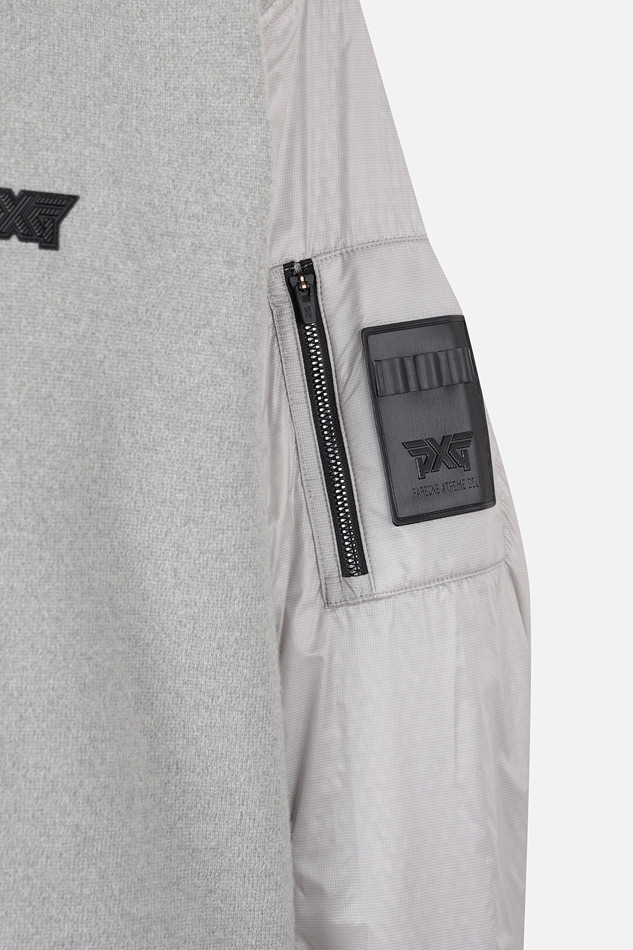 MEN HYBRID HOODED SWEATER PKFPM410911 L/GREY 상품 이미지 4